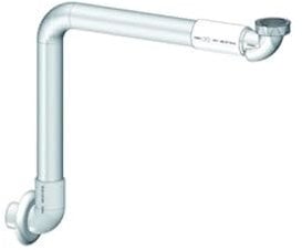 Purus Ablaufgarnitur mit Geruchsverschluss Raumsparsiphon Wandrosette DN 40