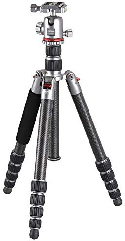 JUSINO Vielseitiges Karbon Tripod mit Monopod-Funktion bis 158cm/8kg + Kugelkopf TK-2535C FGS-30