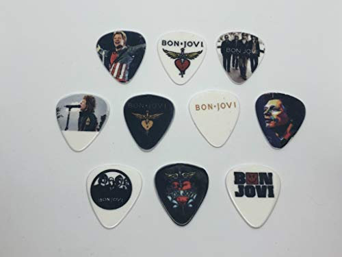 BON JOVI Gitarrenplektren Set (10 Plektren / 10 verschiedene Designs)