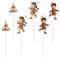 24 Stück Thanksgiving Kuchen-Topper Indianer Mädchen Cupcake Obst Einsatz Zelt Cupcake Picks Party Supplies für Festival Versammlung Unisex