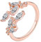 Onefeart Weißes Gold überzogen Frauen Ring Runden Cubic Zirkonia Twig Gestalten Dame Stil Verlobungsring Rose Gold