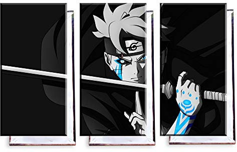 Unified Distribution Boruto - Dreiteiler (120x80 cm) Kunstdruck auf Leinwand • erstklassige Druckqualität • Dekoration • Wandbild