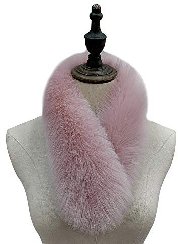 MoreChioce Winter Kunstfell Schal,70cm Luxuriöser Damen Faux Pelz Winterschal Fellimitat Fuchs Pulswärmer Flauschig Pelzschal,Pink