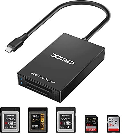 Rocketed C Type XQD/SD Card Reader Dual Slot Memory Card Reader, Compatible with Sony G/M Series, Lexar USB Mark Card, SD Card/SDHC Card for Windows/Mac OS