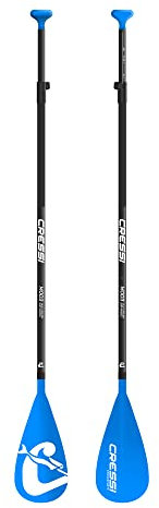 Cressi Mod3 Sup Paddle Pala telescópica para SUP con tres módulos flotantes, Unisex adulto, Negro/Azul, One Size
