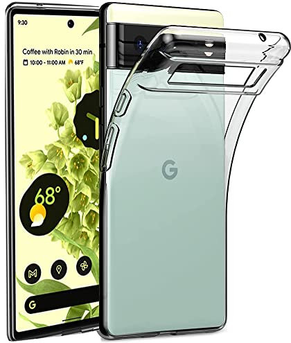 Google Pixel 6 Case - Slim Thin Shockproof Flexible TPU Gel Rubber Soft Skin Silicone Protective Case Cover For Pixel 6 (Clear)