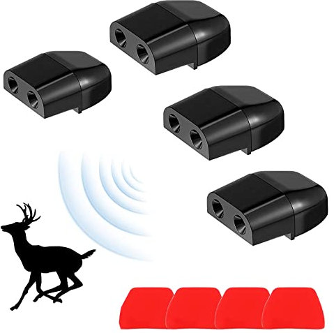 Exbrith 4 Stück Auto Hirsch Warnung, Hirschpfeife Ultraschall, Wildtier Warngeräte, für Autos, Lastwagen, Motorräder, Vermeiden Sie das Schlagen von Tieren, Schützen Sie Fahrzeuge