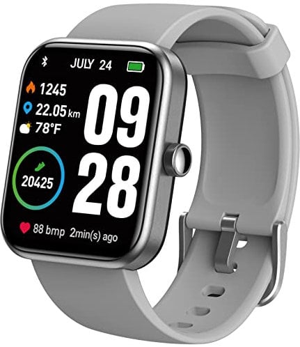 TOZO S2 44mm Smart Watch Alexa Built-in Fitness Tracker with Heart Rate and Blood Oxygen Monitor, Sleep Monitor 5ATM Waterproof HD Touchscreen for Men Women Compatible with iPhone Android
