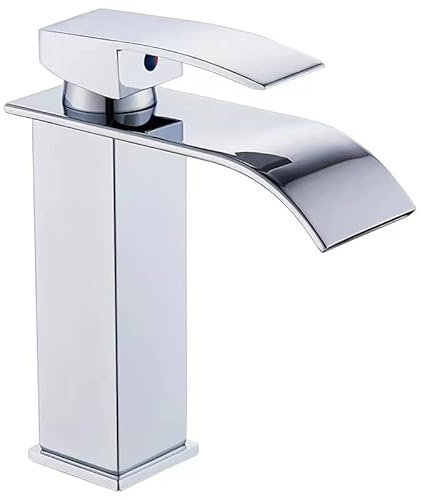 imiiHO 014 Bathroom tap, Bathroom Fittings, Cold and hot tap, wash Basin Mixer tap, tap with Hoses, 304 Stainless Steel (Chrome)