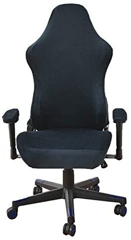 Gaming Stuhl Bezug Samt Gamingstuhl Bezüge 4 Stück,Stuhlhussen mit Armlehnen/Stuhlrücken Bezug/Bürostuhl Bezug,Dehnbare Abnehmbar Waschbar für Computerstuhl Gamning-Stuhl,Kein Stuhl - Navy Blue