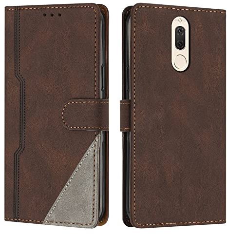 JZASES Cover per Huawei Mate 10 Lite/Nova 2I, Custodia in PU Pelle, Antiurto Libro Portafoglio Protettiva Cover Compatibile con Huawei Mate 10 Lite/Nova 2I, Marrone