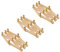 PNJB Wall-Mounted Coat Rack, Wooden Hat Rack with 10 Peg Hooks, Natural, Expandable to 80 cm, Ideal for Baseball Caps, Coats, Scarves, Mugs, Umbrellas & Jewelry