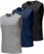 Boyzn Tank Top Herren 3er Pack Training Fitness Bodybuilding Tankshirt Schnelltrocknendes Muskelshirt Ärmellos Weste für Men Black/Navy/HGrey-3P03-M