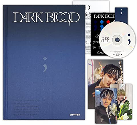 ENHYPEN - [DARK BLOOD] (FULL Ver.) Photo Book + CD-R + Photo Card + Message Photo Card + Sticker + Postcard + Bookmark + Poster With Lyrics + 2 Pin Button Badges + 4 Extra Photocards