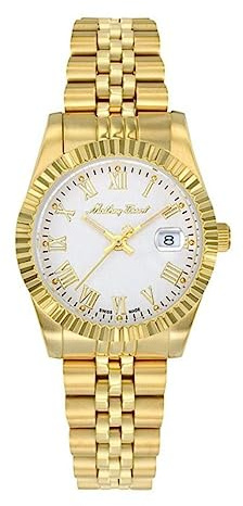 Mathey-Tissot Damen-Armbanduhr D810Pbri, Edelstahl, silberfarbenes Zifferblatt, römisches Quarz, Blau