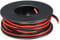sourcing map 2 Conducteur Parallèle Silicone Câble 24AWG 24 Jauge Rouge Noir Échoué Électrique Câble étamé Cuivre Bobine 3.0m/10ft pour LED Bande ExTension Câble Cordon, Voiture Modèle