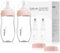 Gulicola Lot de 2 biberons en verre naturel pour bébés allaités, anti-coliques avec tétine à débit moyen, 3 mois et plus, 236,8 g, rose