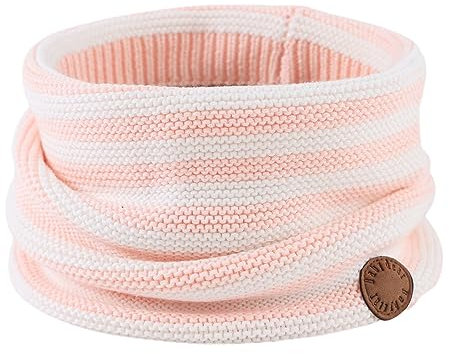 XIAOHAWANG Baby Schal Winter Strickschal Jungen Dick Warm Schlauchschal Mädchen Loop Schal Kinder Rundschal für 1-6Jahren (Streifen Hellrosa)