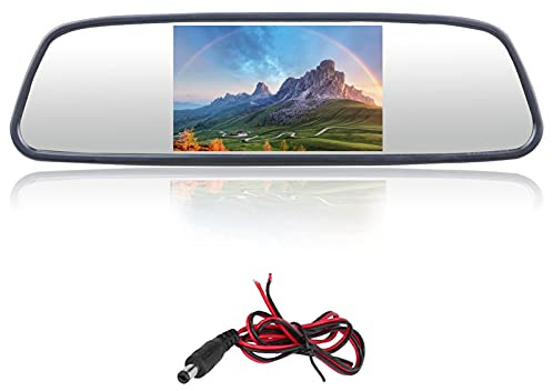 Rückspiegel-Display Monitor 5 Zoll 2 Eingangskanäle Rückfahrkamera-Monitor Universal Innenspiegel-Display 16:9 800 x 480 LCD TFT Einparkhilfe Bildschirm für Kofferraum, DC 12–24 V