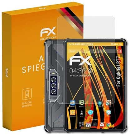 atFoliX Panzerfolie kompatibel mit Oukitel RT7 Schutzfolie, entspiegelnde und stoßdämpfende FX Folie (2X)