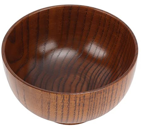 Aramox Bol à Nouilles, Bol en Bois Fait à la Main, Bol en Bois de Japonais, Vaisselle de Service pour Nouilles, Riz, Soupe, Trempette, Salade