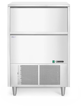 HENDI Eiswürfelmaschine, Arktic, mit Eisschaufel, Wasserfilter und Ablaufschlauch, produktionskapazität: 80kg/24h, fassungsvermögen: 45kg, Eiswürfelbereiter, 230V/900W, 730x600x(H)1136mm, Edelstahl