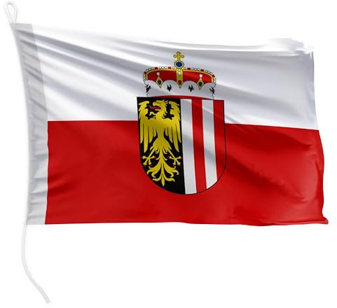FLAGLY Premium Bootsfahne Oberösterreich 20 x 30 cm - 115g/m² Stoffgewicht - gedruckt, robust mit Strick & Schlaufe, Bootszubehör Motorboot (20 x 30 cm - Oberösterreich)
