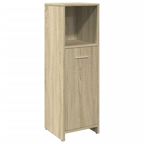 vidaXL Badezimmerschrank, Badschrank mit Stauraum, Hochschrank für Badezimmer, Beistellschrank Badmöbel, Sonoma-Eiche Holzwerkstoff
