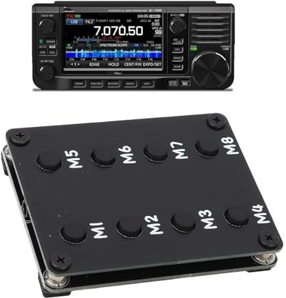 Fernbedienungstastatur für, Transceiver Externe Tastatur Funk Shortcut Steuerungstastatur mit 3,5 mm Datenkabel für IC 705 IC7600 IC 7610 IC 7300 IC 9700