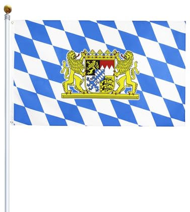 Bayern Flagge, Freistaat Bayern Fahne, Oktoberfest Deko, Bayern Fahne, Bier Fahne, Geeignet für Bayerisches Oktoberfest, Haus, Garten, Party, Straße, Bar Dekoration, 90 x 150cm
