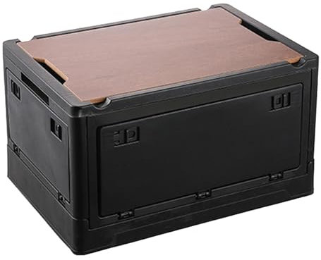 shjxi 30l/50l Outdoor Camping Storage Box | Four-sided Side Door Camping Box | Wooden Cover Outdoor Storage | Folding Box Car Trunk Outdoor Camping Auto Box Foldable Trunk Organizer for Car