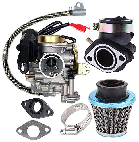 ACAGALA Vergaser Fit für GY6 50CC 49CC 4-Takt Roller Taotao Motor 18mm Vergaser Ansaugkrümmer Luftfilter
