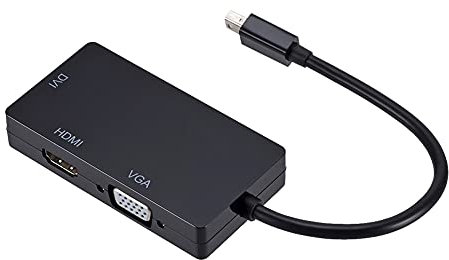 Adaptateur Mini DisplayPort portable, 3 en 1 Mini DP vers VGA + HDMI + DVI pour Mac Book Pro