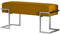 BETTSO - Sitzbank Flur - Bank mit Metall Gestell - 80x34cm - Polsterbank ohne Lehne, Garderobenbank - Sitzpolsterung aus weichem Samt - Pulverbeschichtet - Sitz Honigfarben, Gestell Stahl
