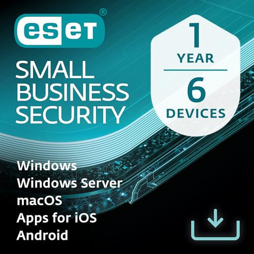 ESET Small Business Security | 6 Devices | 1 Year | Antivirus, Safe Banking, Safe Browsing, Firewall, VPN, Secure Data Encryption, Safe Server | Activation key by email