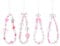 Ptwola 4 Pcs Beaded Phone Strap Cute Charms Beaded Pearl Butterfly Heart Cell Phone Charm Flower Chain Lanyard Wrist Strap for Women Bag Keychain Wallet Camera Pendants Decor