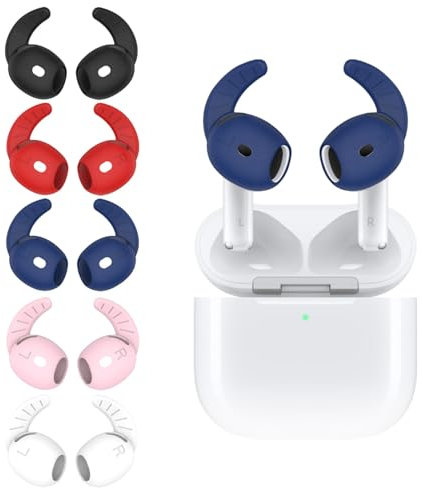 Aiivioll【5 Pairs】 Silicone Ear Hooks for Apple Airpods 4 - Apple Airpods 4 Ear Hooks Secure & Comfortable Fit, Anti - Slip Design - Ergonomic, Easy to Install (Multicolor)