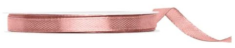 Ruban de satin rose vieilli - 25 m - 6 mm - Ruban décoratif pour cadeau - Vieux rose - 6 mm