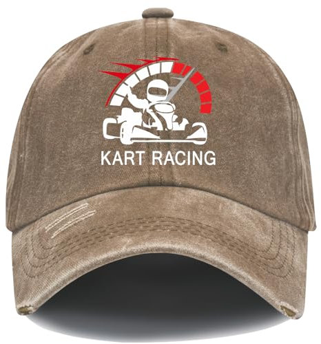 Kart-Racing-Mütze, Go-Kart-Renn-Baseballkappe, Deep Brown1, 53