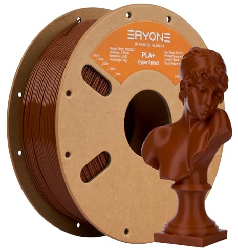 ERYONE High Speed PLA Plus Filament 1.75mm +/- 0.03mm, Rapid PLA+ Filament for Fast Printing, 30-500mm/s 3D Printing Filament Fit Most FDM Printer, 1kg (2.2LBS)/Spool, Brown