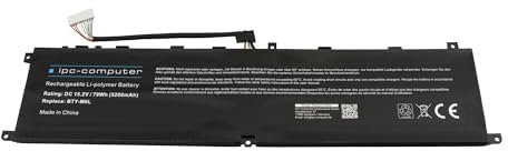 IPC-Computer batteria compatibile con MSI P65 Creator 8SF/8SE/8SD (MS-16Q4), P65 Creator 9RD (MS-16Q3), P65 Creator 9SC (MS-16Q5) - S9N-954J270-SB3 da 79Wh