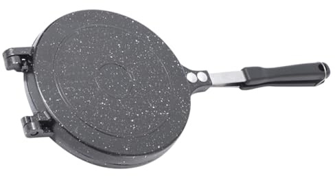 Nikou Doppelseitige Bratpfanne, Antihaft-Pfannen- und Sandwich-Maker, Aluminiumlegierung, leicht zu reinigen, 28 cm, schwarz, für Zuhause, Küche, Frühstück