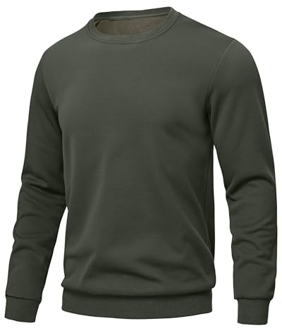 Tyhengta Men's Sweatshirt Fleece Winter Pullover Crew Neck Sweatshirts Casual Jumper Thermal Fleece Sweater