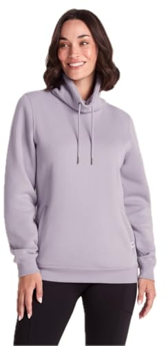 TOG24 Abigail Womens Funnel Neck Sweatshirt with Chunky Knitted Drawcords and Welt Pockets Lavender Grey