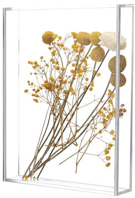 Espositore in acrilico, trasparente, ermetico, con coperchio, cornice galleggiante, porta carte da collezione, bouquet da sposa, scatola per per fiori secchi, conservazione di campioni,
