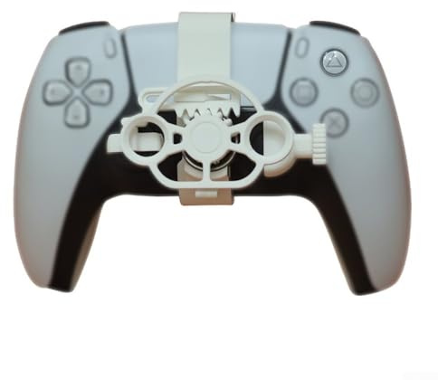 Compact 3D Racing Steering Wheel for PS5 Designed to Improve Gameplay with Realistic Simulation (white)