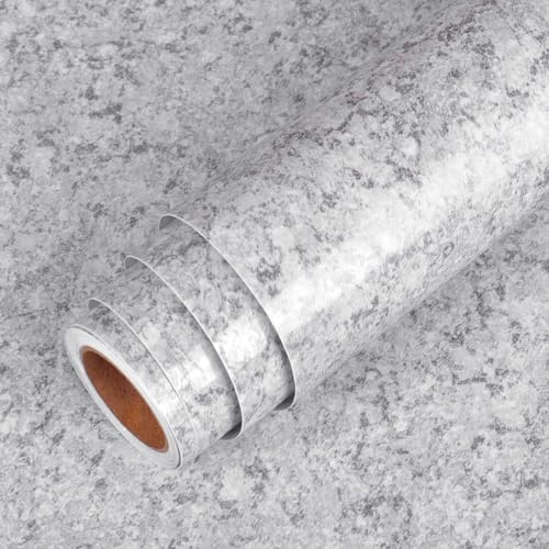 LaCheery Vinilo Adhesivo Muebles Gris Claro Vinilo Encimera Cocina Granito 40cm x 200cm Rollo Papel Adhesivo Para Muebles de Cocina Imperméable Papel Pintado Autoadhesivo Vintage para Mesa Armario