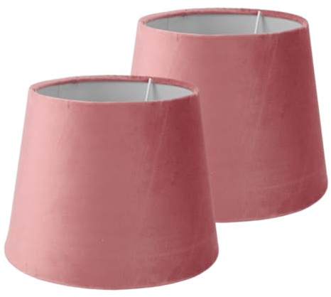 Lampenschirme, 2er-Set, konische dekorative Lampe aus Samt, moderner Tischlampenschirm aus Stoff für die Bodendekoration am Bett zu Hause (6,5 Zoll x 8,46 Zoll x 6,3 Zoll) (Bräunliches Rot)