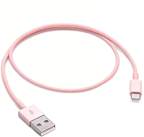Short Pink IPhone 17/17E/16/15 Car Carplay Cable, 0,5m USB A to USB C Charging Cable for iPhone 17Air/ iPhone 17/16/15 Pro Max/Plus/16E,AirPods Pro(2nd/3rd Gen),AirPods 4,Cute Type-C Auto Charger Lead