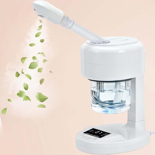 Tabletop Facial Steamer, Nano Ionic & Hot Mist, Table Humidifier for Facial SPA, Home Skin Care, Professional Beauty Salon with 360°Rotating Nozzle